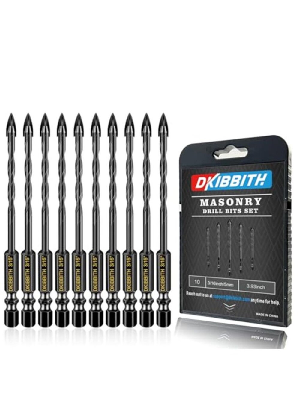 New 10 Pcs 3/16" Masonry Concrete Drill Bit Set for Tile Brick Glass Plastic Woo